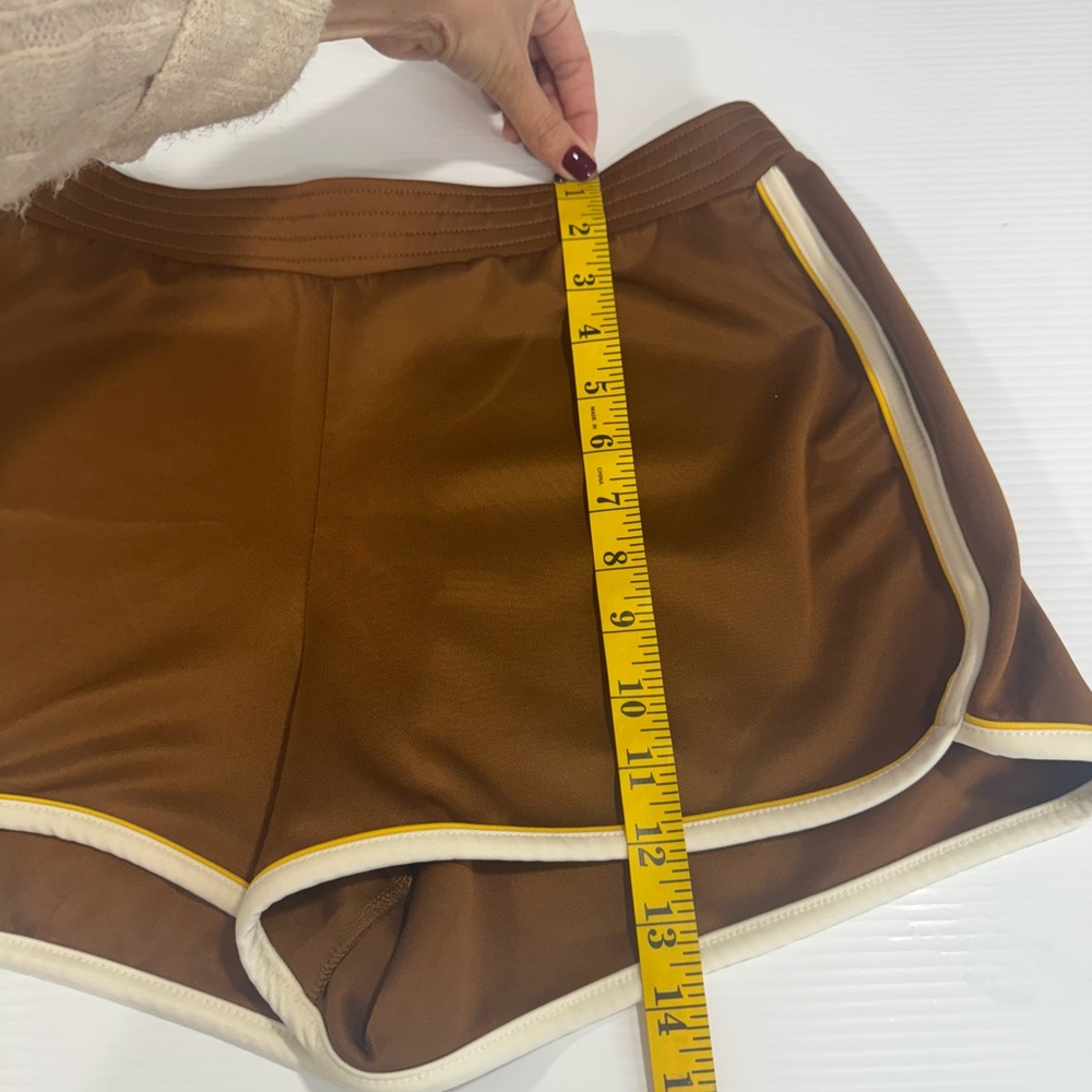Zara Retro Sporty Gilet shorts only  Copenhagen 1987 Brown Size Large. - Picture 6 of 9